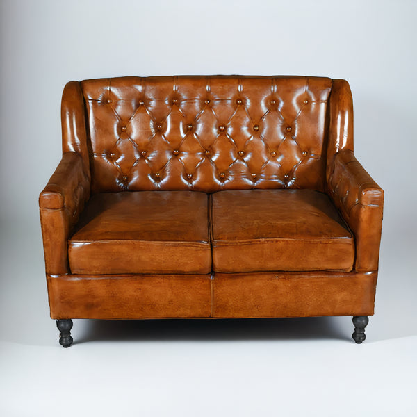Roslin Leather Chesterfield Two Seater Sofa