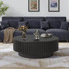 31.5" Modern Round Coffee Table,Wood Coffee Table with Storage for Living Room
