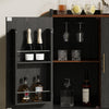31.5''×19'' Mid-Century Style Home Bar Cabinet With Doors, Indoor Mini Bar With Storage For Living Room & Office, Wooden Bar Stand With Wine Rack, Buffet Cabinet For Kitchen & Dining Room