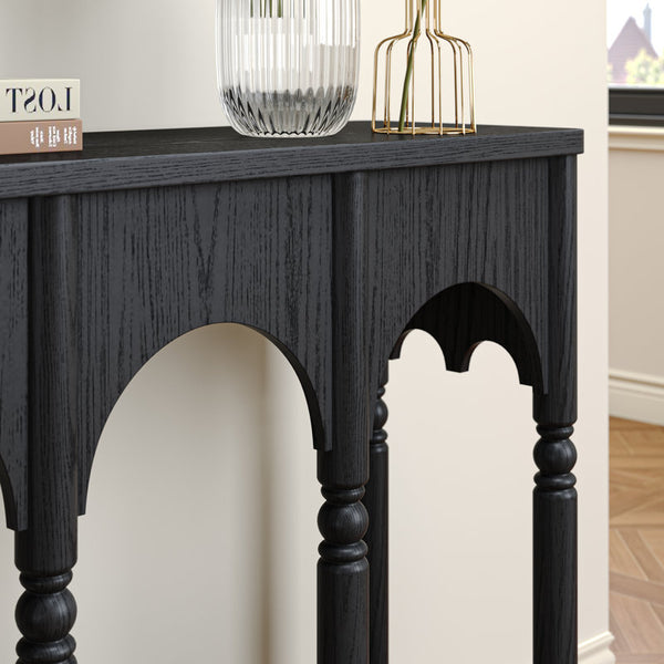 39" Solid Wood Console Table With Arch Design