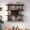 3 Tier Wall Mounted Wine Bottle & Glass Rack