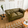 Joss Leather Chesterfield Two Seater Sofa