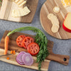3pc Acacia Wood Cutting Board Set with Handles - for Chopping, Prepping, Serving, and Charcuterie