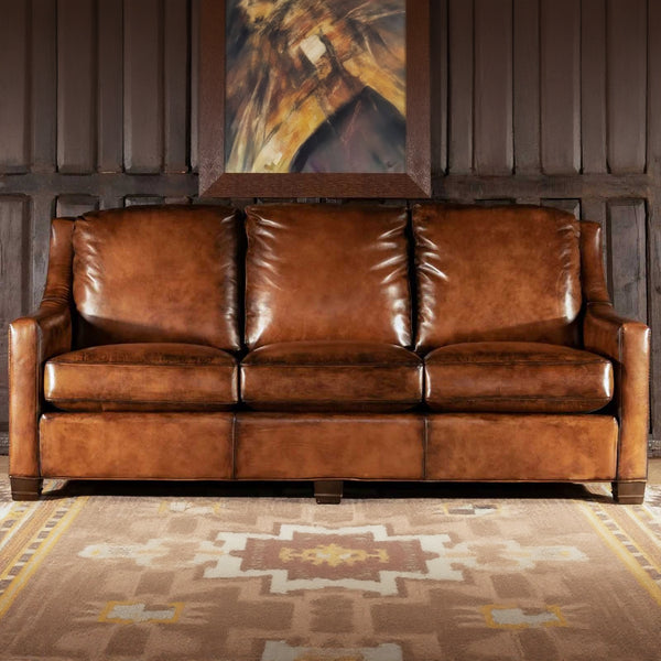 Ettore Leather Three Seater Sofa