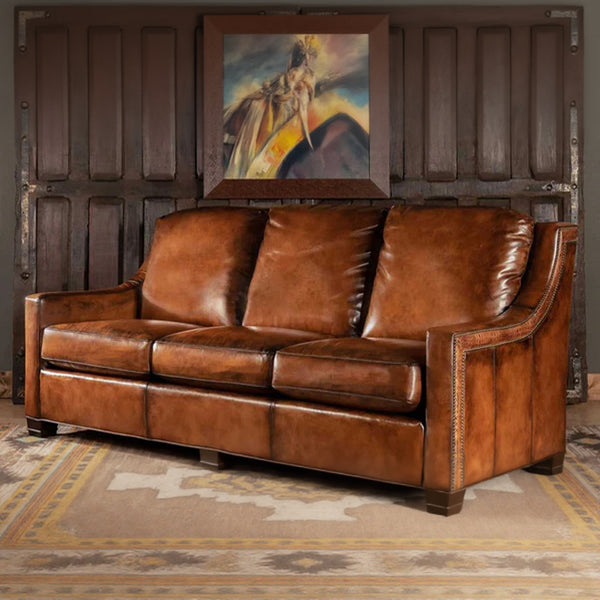 Ettore Leather Three Seater Sofa