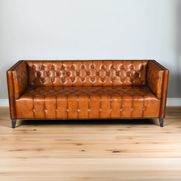 Felix Leather Chesterfield Three Seater Sofa