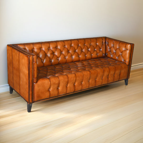 Felix Leather Chesterfield Three Seater Sofa