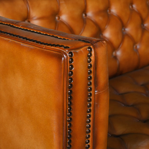 Felix Leather Chesterfield Three Seater Sofa