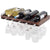 5 Bottle Solid Wood Wall Mounted Wine Bottle & Glass Rack in Walnut