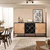 63" Wine Bar Cabinet with Wine Racks and 2 Side Cabinets