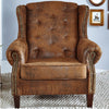 Wing chair 102x93x102 brown CHESTERFIELD