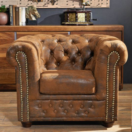 Armchair 94x86x72 brown CHESTERFIELD