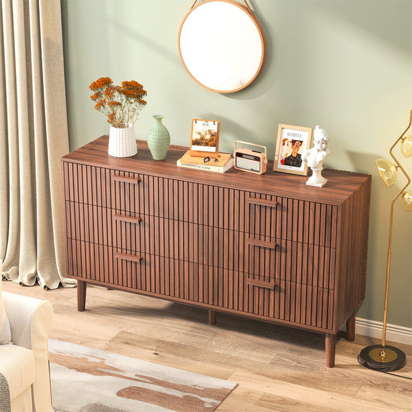 6 Drawer Solid Wood Double Dresser