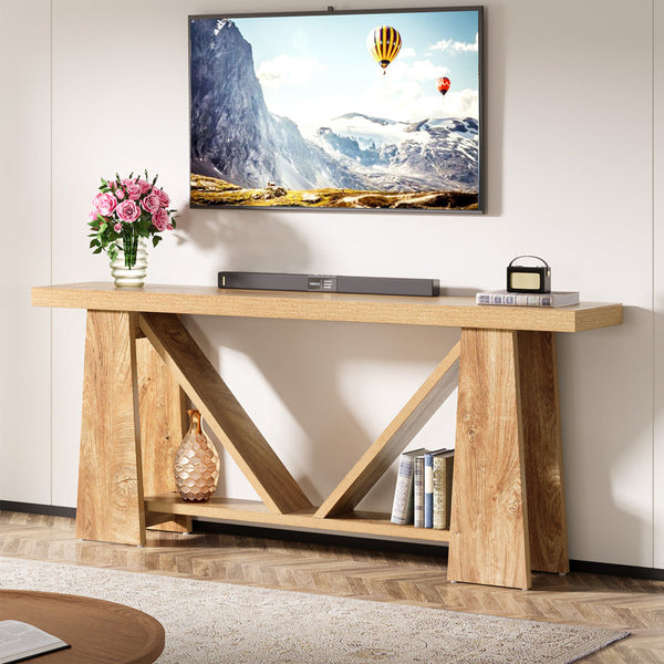 70.9" Extra Long Console Table, Farmhouse Entryway Table