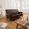 Petre Leather Chesterfield Three Seater Sofa