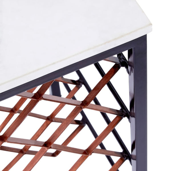 Fifty Five South White Templar Wine Rack Table With Marble Top
