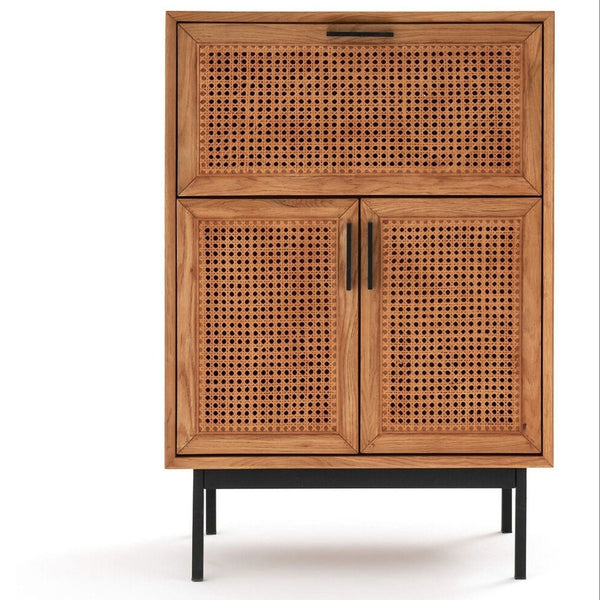 La Redoute Intérieurs Oak Waska Oak & Cane Bar Cabinet