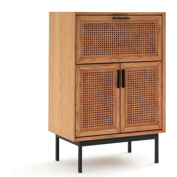 La Redoute Intérieurs Oak Waska Oak & Cane Bar Cabinet