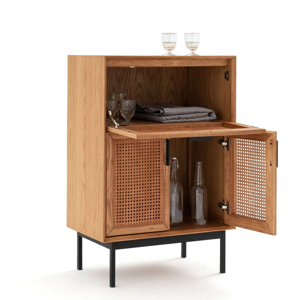 La Redoute Intérieurs Oak Waska Oak & Cane Bar Cabinet