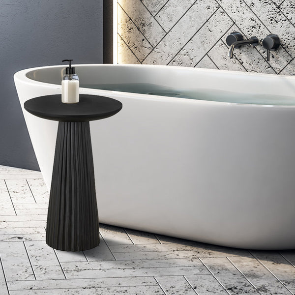 Adejinmi Black Finished Wood Side Table