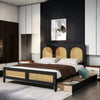 Aloysia Platform Storage Bed with Rattan Headboard and Footboard