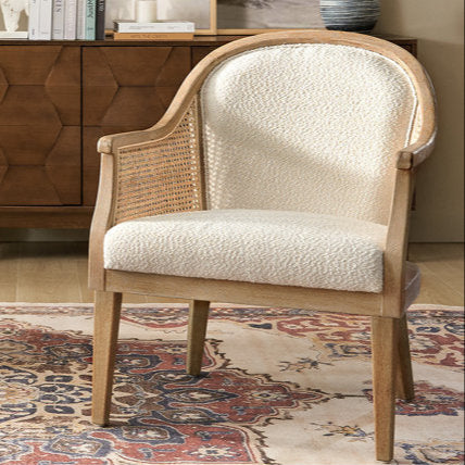 Andel 28.5'' Wide Farmhouse Rattan Solid Wood Armchair (Set of 2)