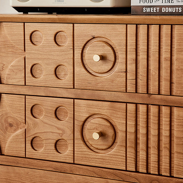 Antique 5 drawers solid wood cherry Accent Chest