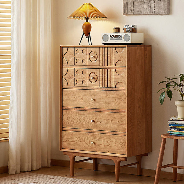 Antique 5 drawers solid wood cherry Accent Chest