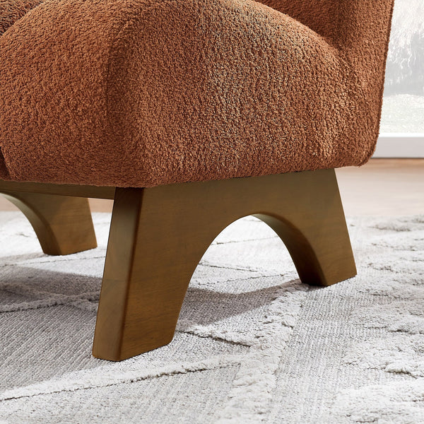 Art Leon Modern Wood and Fabric Accent Sofa Chair