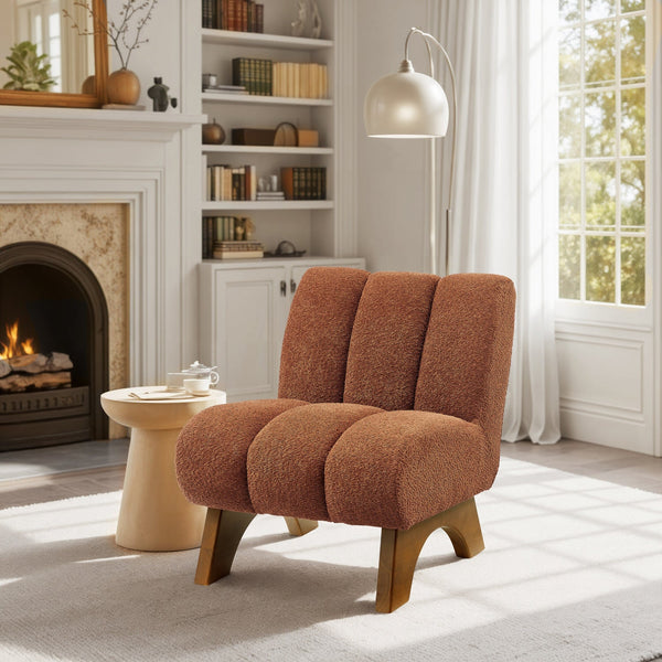 Art Leon Modern Wood and Fabric Accent Sofa Chair