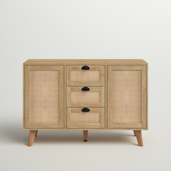Atwood 3 - Drawer 2 - Door Accent Nature Rattan Cabinet