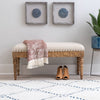 Barlow Upholstered Wood Seashell Entryway Bench