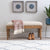 Barlow Upholstered Wood Seashell Entryway Bench
