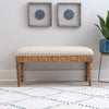 Barlow Upholstered Wood Seashell Entryway Bench
