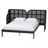 Baxton Studio Cascadia Mid-Century Modern Ebony Wood Wingback Platform Bed