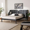 Baxton Studio Cascadia Mid-Century Modern Ebony Wood Wingback Platform Bed