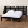 Baxton Studio Cascadia Mid-Century Modern Ebony Wood Wingback Platform Bed