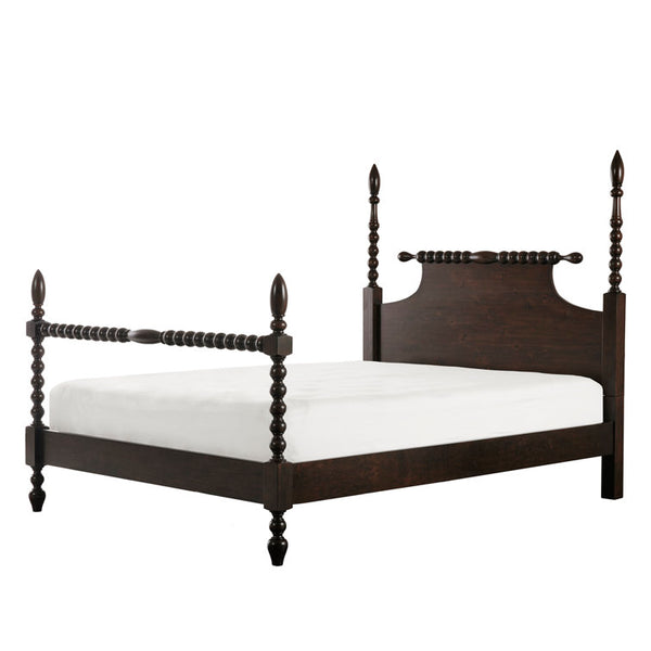 Beckett Solid Wood Low-Profile Bed Frame with Spindle Design