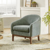 Berklie Modern Boucle Barrel Chair with Solid Wood Legs