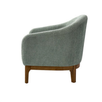 Berklie Modern Boucle Barrel Chair with Solid Wood Legs