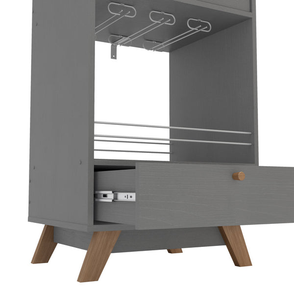 Boahaus Belfast Mini Bar Cabinet, 1-Shelf, 1-Drawers, Cup Holder