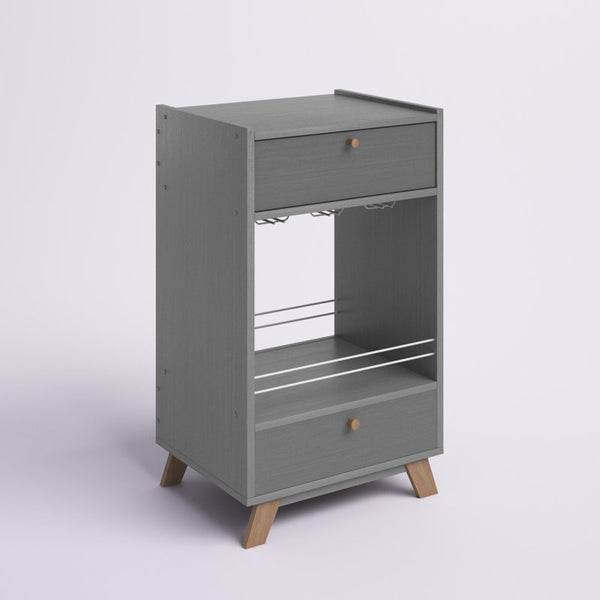 Boahaus Belfast Mini Bar Cabinet, 1-Shelf, 1-Drawers, Cup Holder