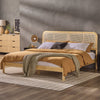 Boho Curved Rattan Headboard King Bed