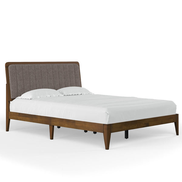 Bollen Solid Wood Upholstered Headboard Bed Frame