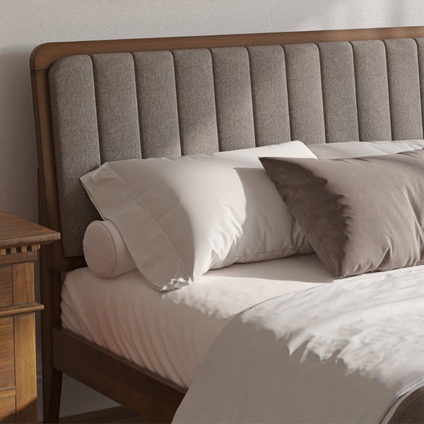 Bollen Solid Wood Upholstered Headboard Bed Frame
