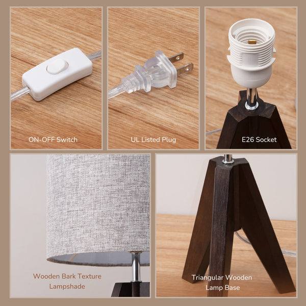 Brabazon Solid Wood Table Lamp (Set of 2)