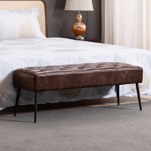 Modern 44" Length Button Tufted Bench