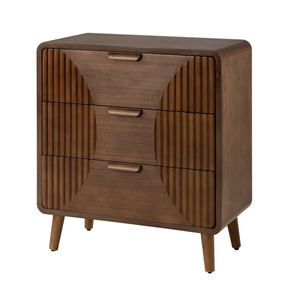 COSIEST Modern Brown End Table with Drawers