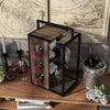 Aberdour Rustic Oak Metal 3-bottle Wine Rack by Carson Carrington