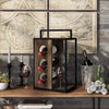 Aberdour Rustic Oak Metal 3-bottle Wine Rack by Carson Carrington